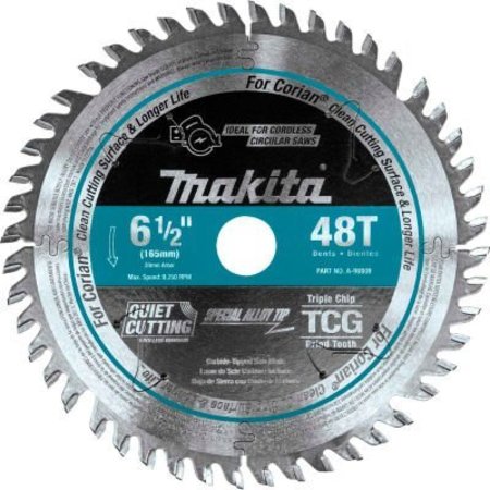 MAKITA Makita Carbide-Tipped Cordless Plunge Saw Blade, Corian, 6-1/2inDia, 48 TPI A-98809